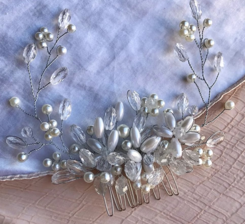 Acessório de cabelo personalizado para casamento